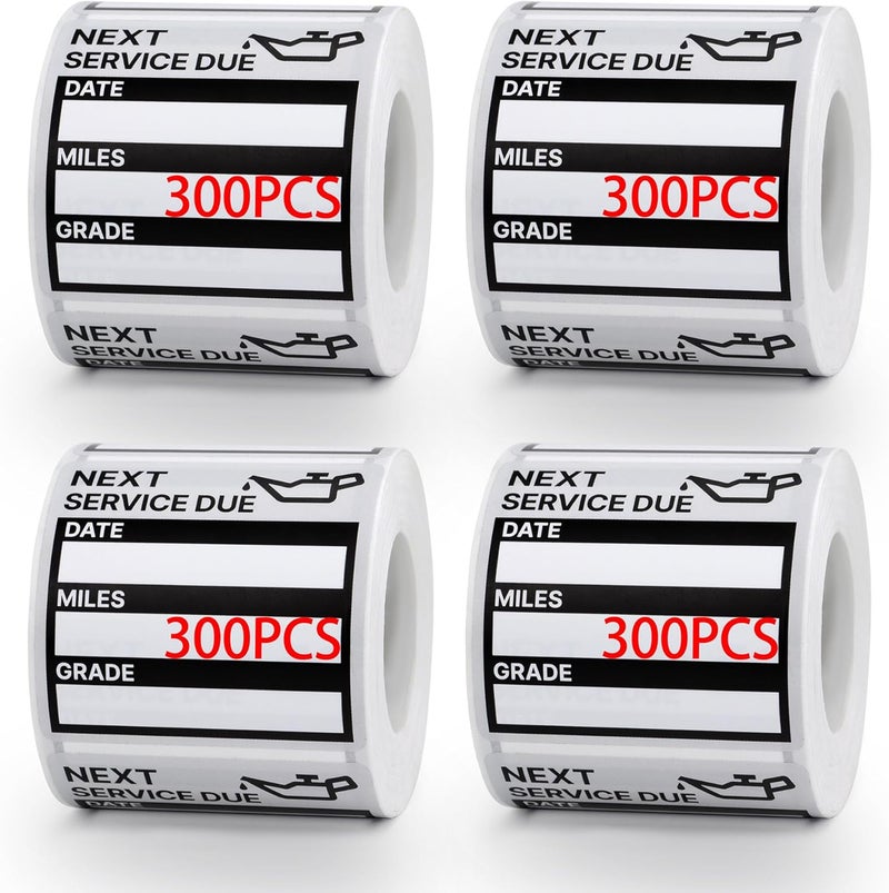 GUEER for Oil Change Stickers 1200 Pcs 2”x 2” Service Black Stickers, Next Service Due Reminder Sticker Labels, Easy to Write on, Easy to Peel with No Residue - Image 1